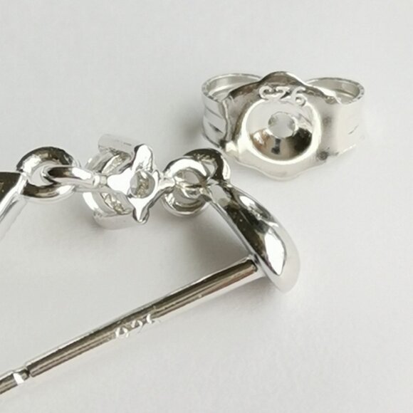 Art Deco CZ earrings in Sterling Silver - Picture 2 of 6